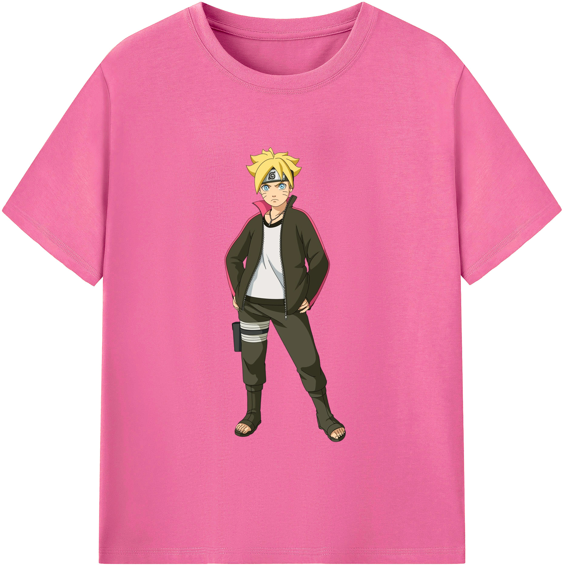 （画像用） NARUTO -ナルト- うずまき ボルト Uzumaki Boruto レディースカジュアルプリントTシャツ（綿100％）